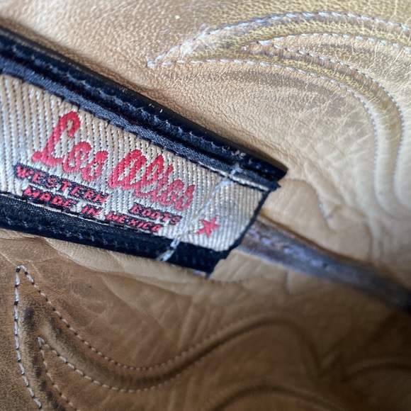 Los Altos Black Animal Textured Leather Cowboy Boots - Picture 2 of 10